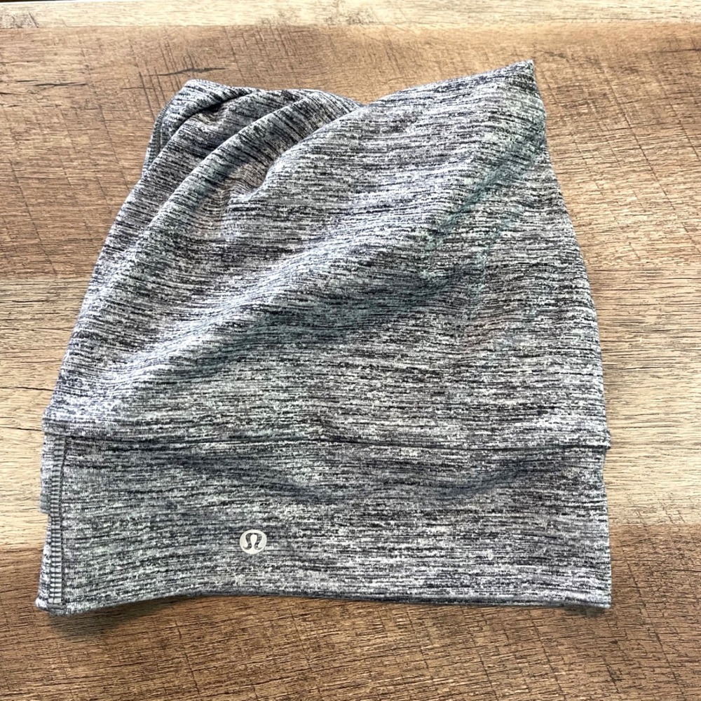 Lululemon Neck Warmer Scarf Womens OS Grey Space Dye‎ Athletic Winter Yoga Snood